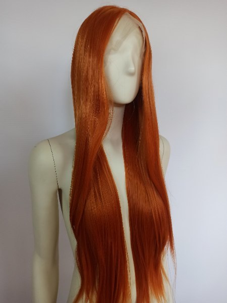 Peruka lace front ruda długa pomarańczowa LF007