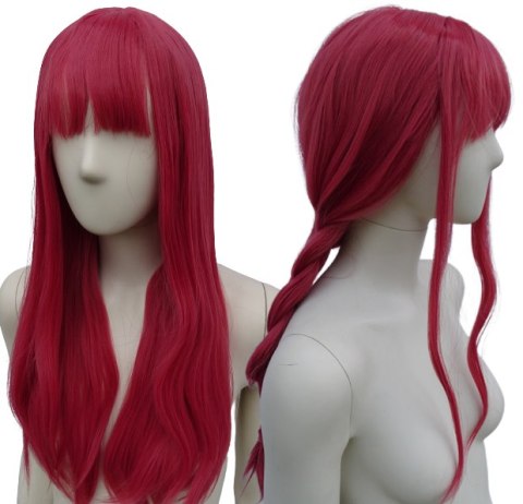 Peruka malinowa Chainsaw Man Makima cosplay PK105