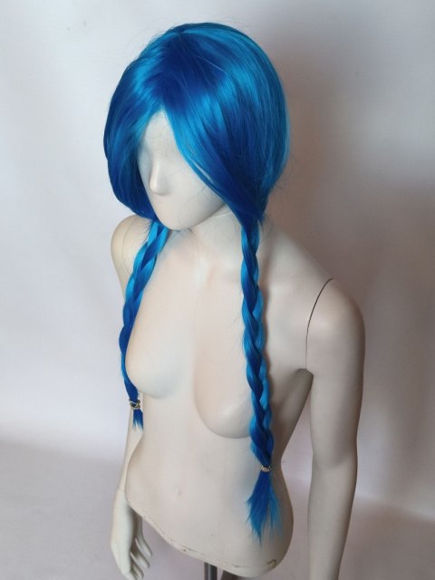 Peruka niebieska z grzywką cosplay Jinx LOL PK053