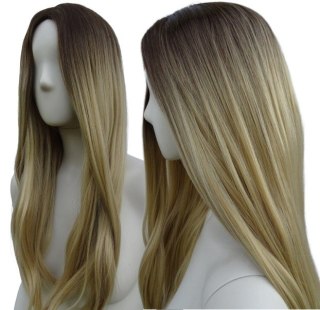 Peruka ombre bez grzywki złoty naturalny blond PK045