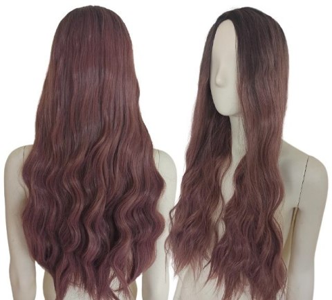 Peruka ombre długie fale taro pastel goth nu loki PK063