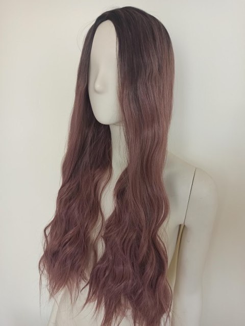 Peruka ombre długie fale taro pastel goth nu loki PK063