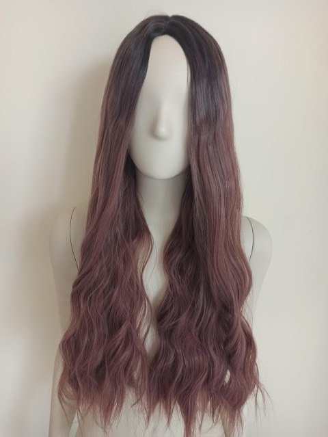 Peruka ombre długie fale taro pastel goth nu loki PK063