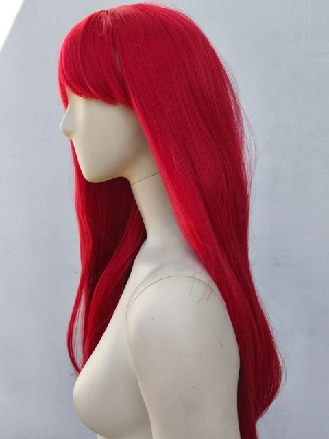 Peruka z prostą grzywką czerwona anime cosplay PK106