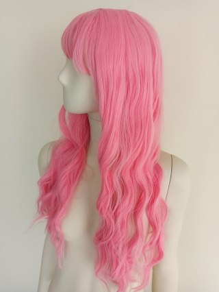 Peruka z prostą grzywką różowa Barbie cosplay fale PK086
