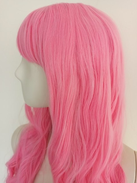 Peruka z prostą grzywką różowa Barbie cosplay fale PK086