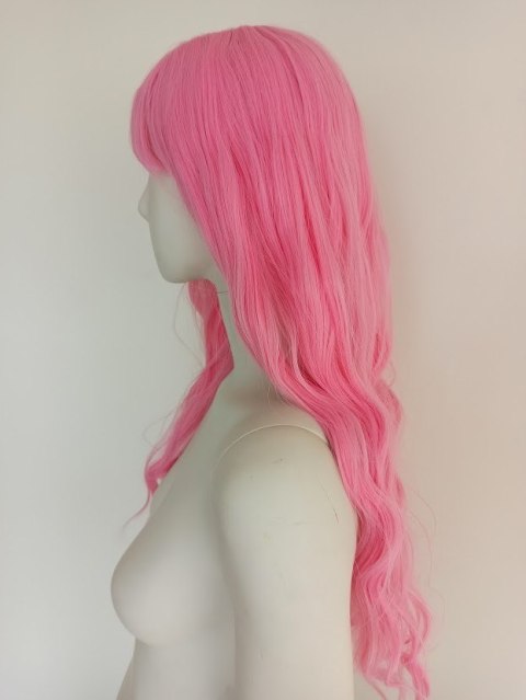 Peruka z prostą grzywką różowa Barbie cosplay fale PK086