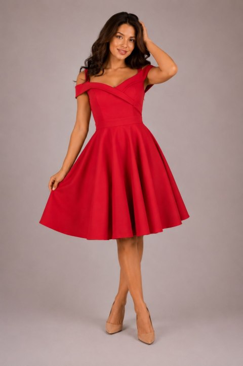 Czerwona sukienka hiszpanka pin-up midi BELLA
