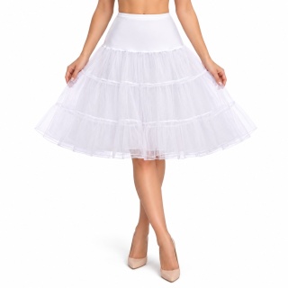 Halka retro tiulowa PIN UP tutu pod sukienkę unosząca biała tiul