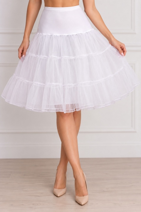 Halka retro tiulowa PIN UP tutu pod sukienkę unosząca biała tiul