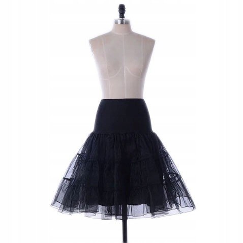 Halka retro tiulowa PIN UP tutu pod sukienkę unosząca czarna tiul