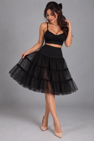 Halka retro tiulowa PIN UP tutu pod sukienkę unosząca czarna tiul