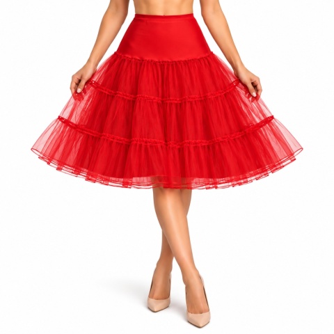Halka retro tiulowa PIN UP tutu pod sukienkę unosząca czerwona