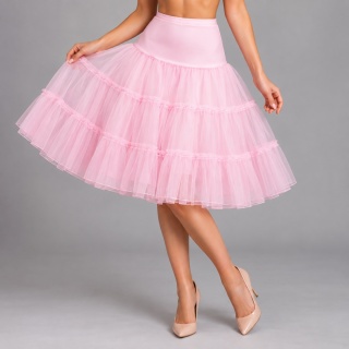 Halka retro tiulowa PIN UP tutu pod sukienkę unosząca różowa pastelowy pudrowy róż
