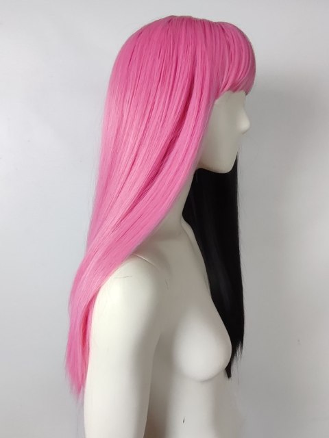Peruka czarno różowa z prostą grzywką Draculaura cosplay Monster High PK108