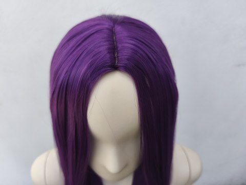 Peruka fioletowa bez grzywki z przedziałkiem prosta długa fiolet cosplay PK015
