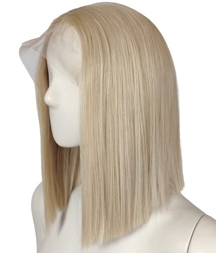 Peruka lace front jasny zimny platynowy blond long bob LF009