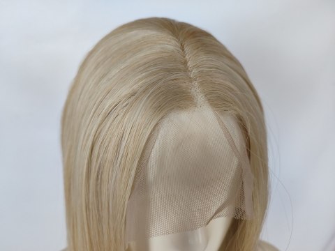 Peruka lace front jasny zimny platynowy blond long bob LF009