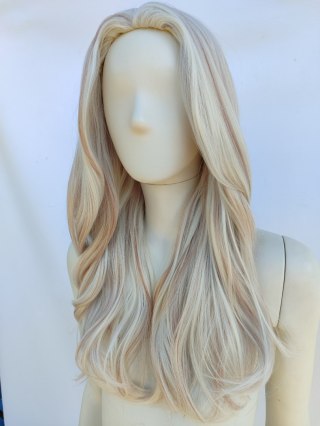 Peruka mroźny bardzo jasny blond platynowy z pasemkami PK144