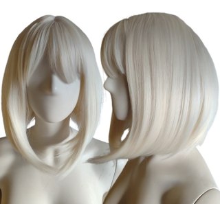 Peruka platynowy jasny blond bob do ramion PK116