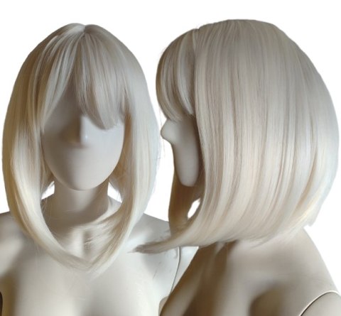 Peruka platynowy jasny blond bob do ramion PK116