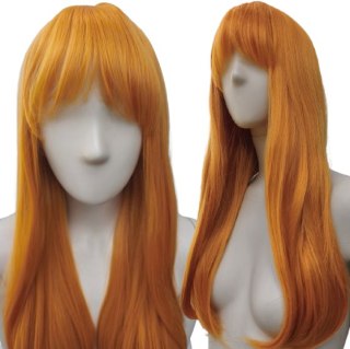 Peruka ruda jasnoruda z prostą grzywką przedziałkiem długa PK173