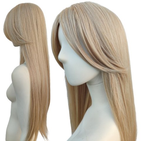 Peruka z długą grzywką platynowy blond Barbie cosplay długa PK051
