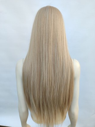 Peruka z długą grzywką platynowy blond Barbie cosplay długa PK051