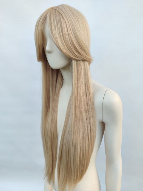 Peruka z długą grzywką platynowy blond Barbie cosplay długa PK051