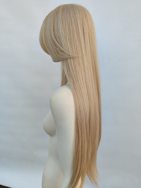 Peruka z długą grzywką platynowy blond Barbie cosplay długa PK051