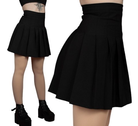 Spódniczka TENNIS SKIRT plisowana PRODUKT POLSKI czarna goth cosplay mini