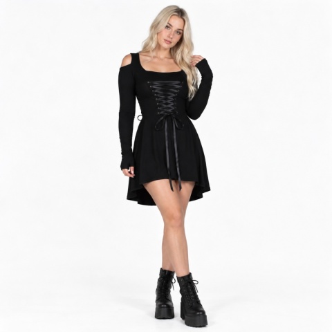 Sukienka gotycka 2w1 asymetryczna LILITH