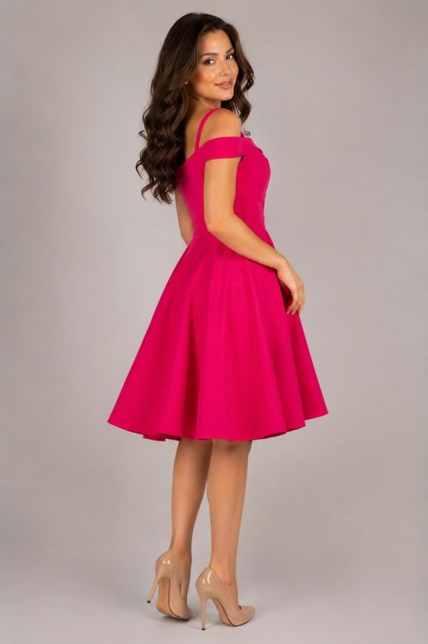 Sukienka hiszpanka pin-up fuksja różowa magenta midi BELLA