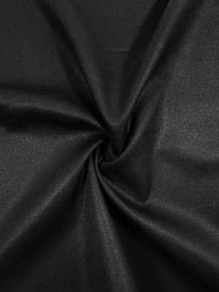 Sukienka midi CZARNA brokatowa z połyskiem za kolano kopertowy dekolt
