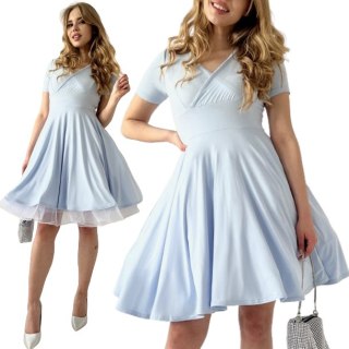 Sukienka pin up błękitna rozkloszowana baby blue MONA