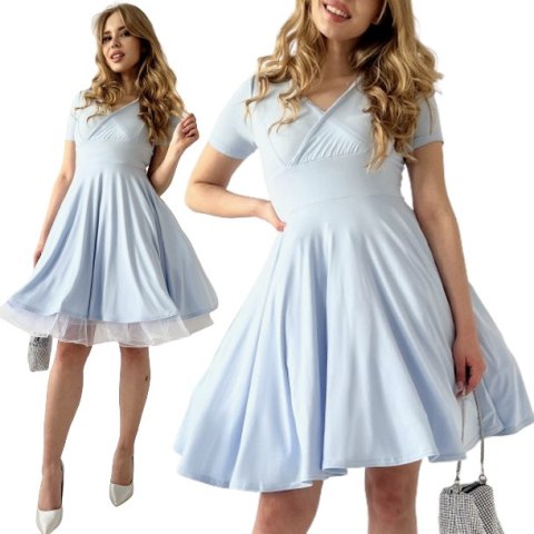 Sukienka pin up błękitna rozkloszowana baby blue MONA