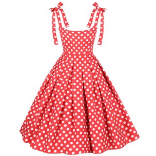 Sukienka pin up retro w grochy groszki czerwona BARBIE