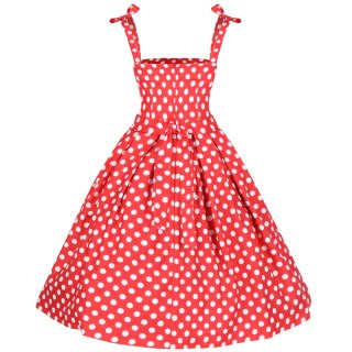 Sukienka pin up retro w grochy groszki czerwona BARBIE