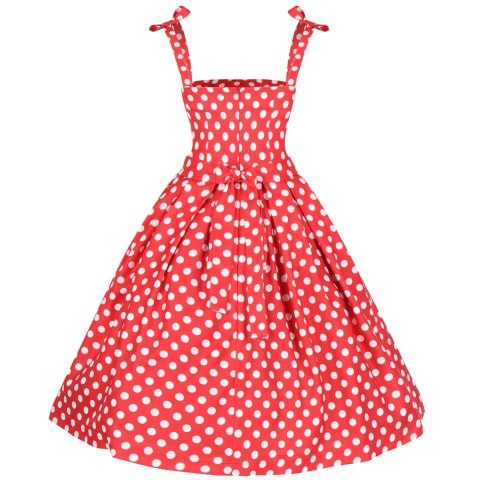 Sukienka pin up retro w grochy groszki czerwona BARBIE