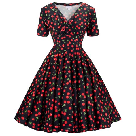 Sukienka pin up retro w wiśnie wisienki cherry MONA
