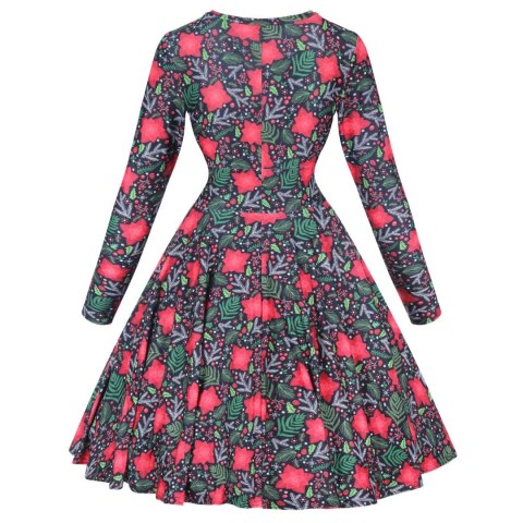 Sukienka pin up świąteczna folk zimowa na Boże Narodzenie NONA