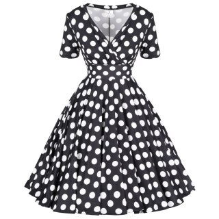 Sukienka pin up w grochy groszki midi retro MONA
