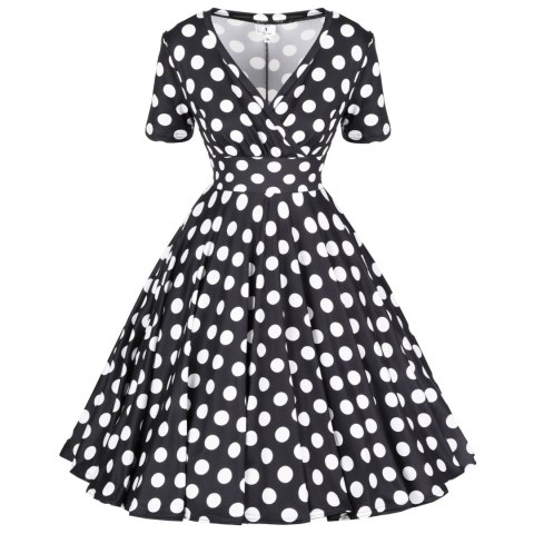 Sukienka pin up w grochy groszki midi retro MONA