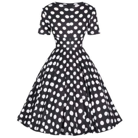 Sukienka pin up w grochy groszki midi retro MONA