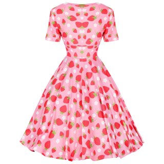 Sukienka pin up w truskawki stokrotki cottagecore lolita MONA