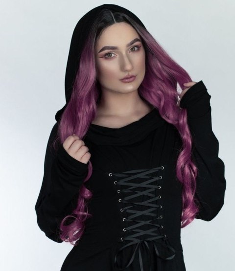 Sukienka sznurowana gorsetowa z kapturem nu goth ASSASSIN